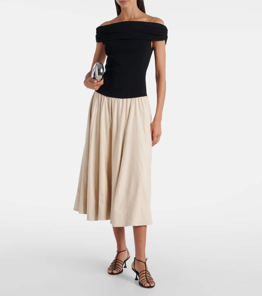 Adaline linen-blend midi dress