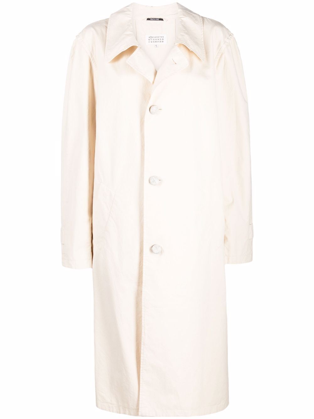 Single-breasted midi coat - Neutrals