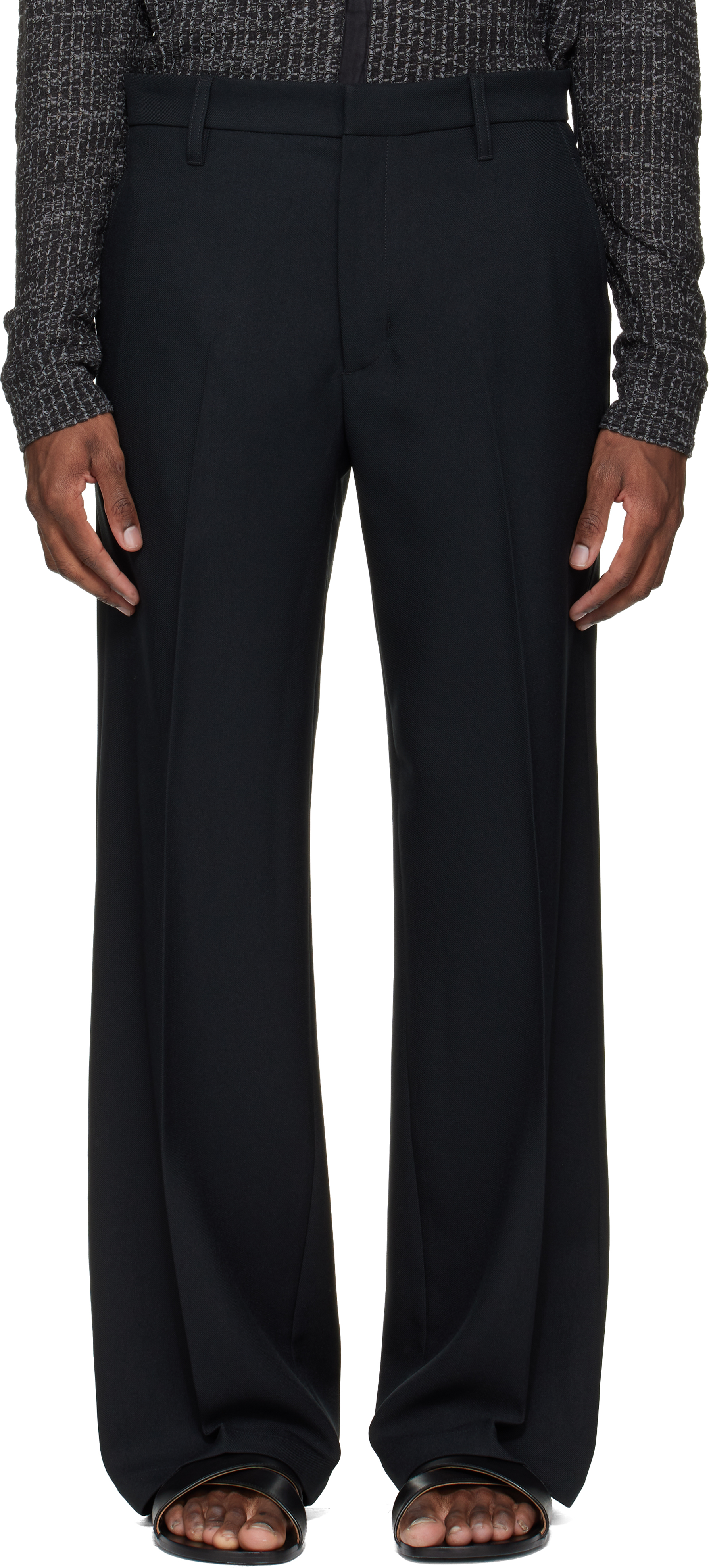 Black Tailored Bootcut Trousers