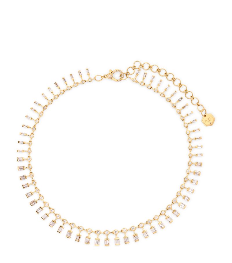 Yellow Gold And Diamond Dot-Dash Choker