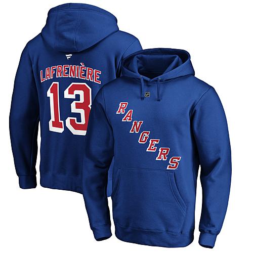 Men's Fanatics Alexis Lafreniere Royal New York Rangers Authentic Stack Player Name & Number