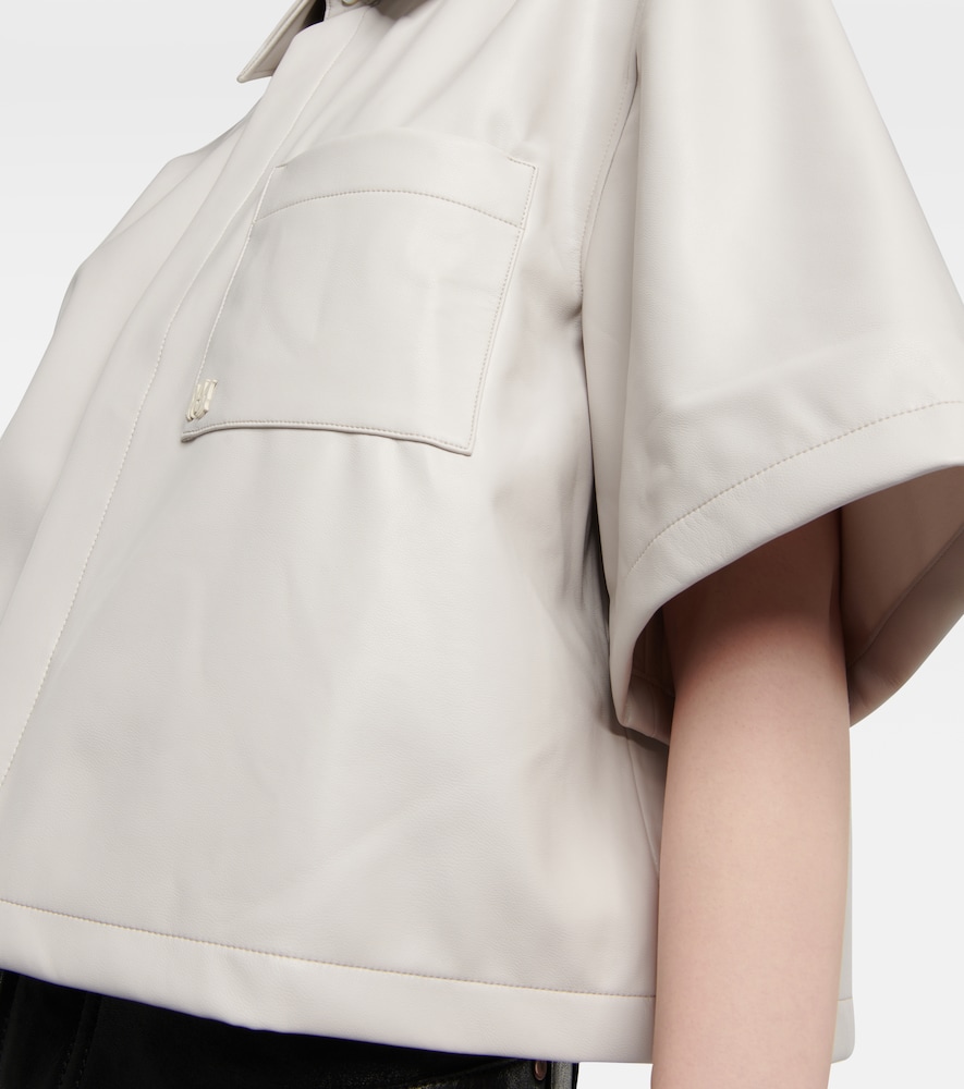 Faux leather overshirt