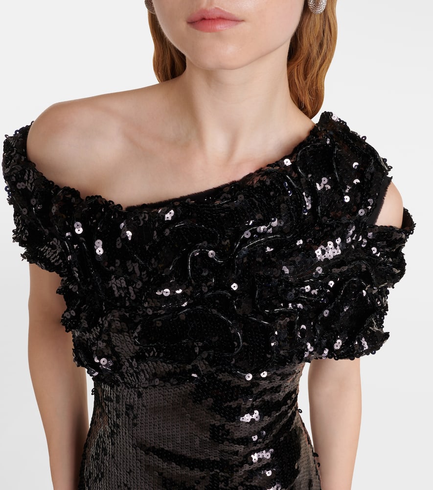 Asymmetric sequined gown