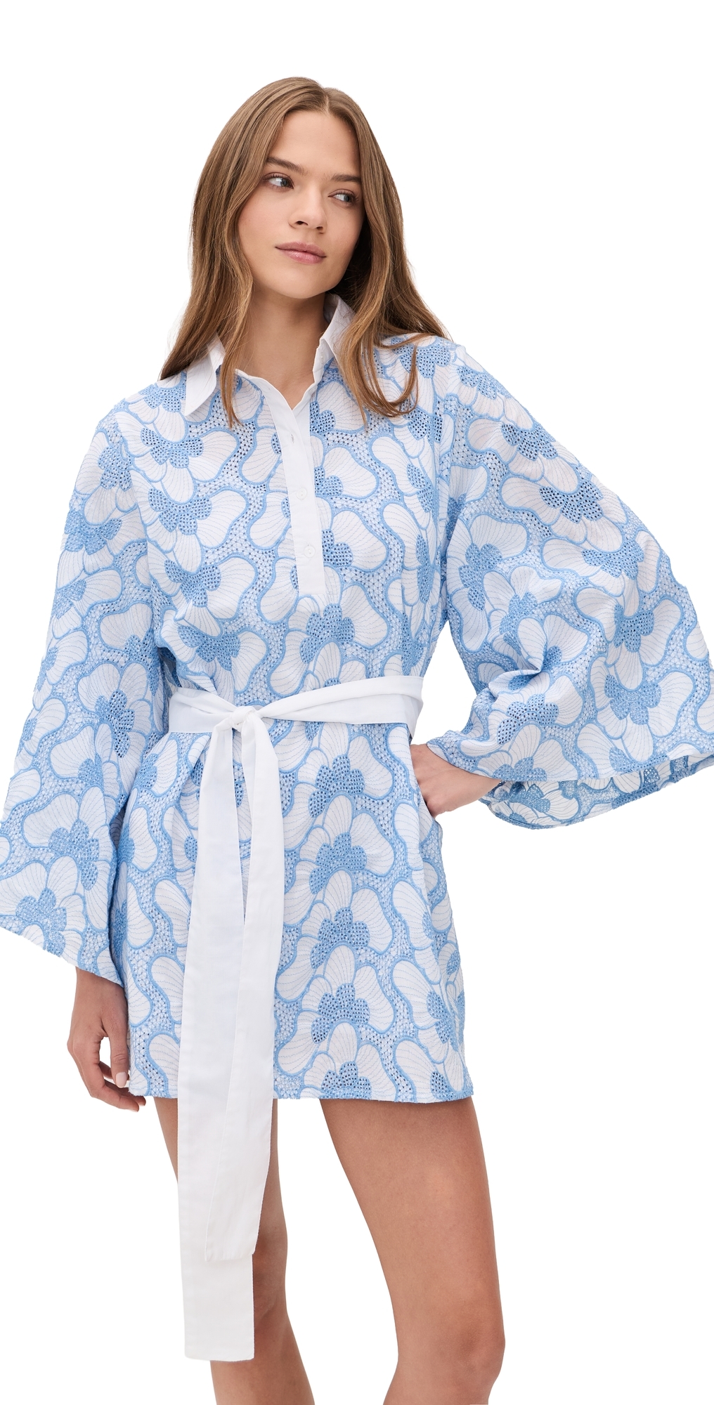 Lupy Short Coverup Eyelet Butterfly Blue L