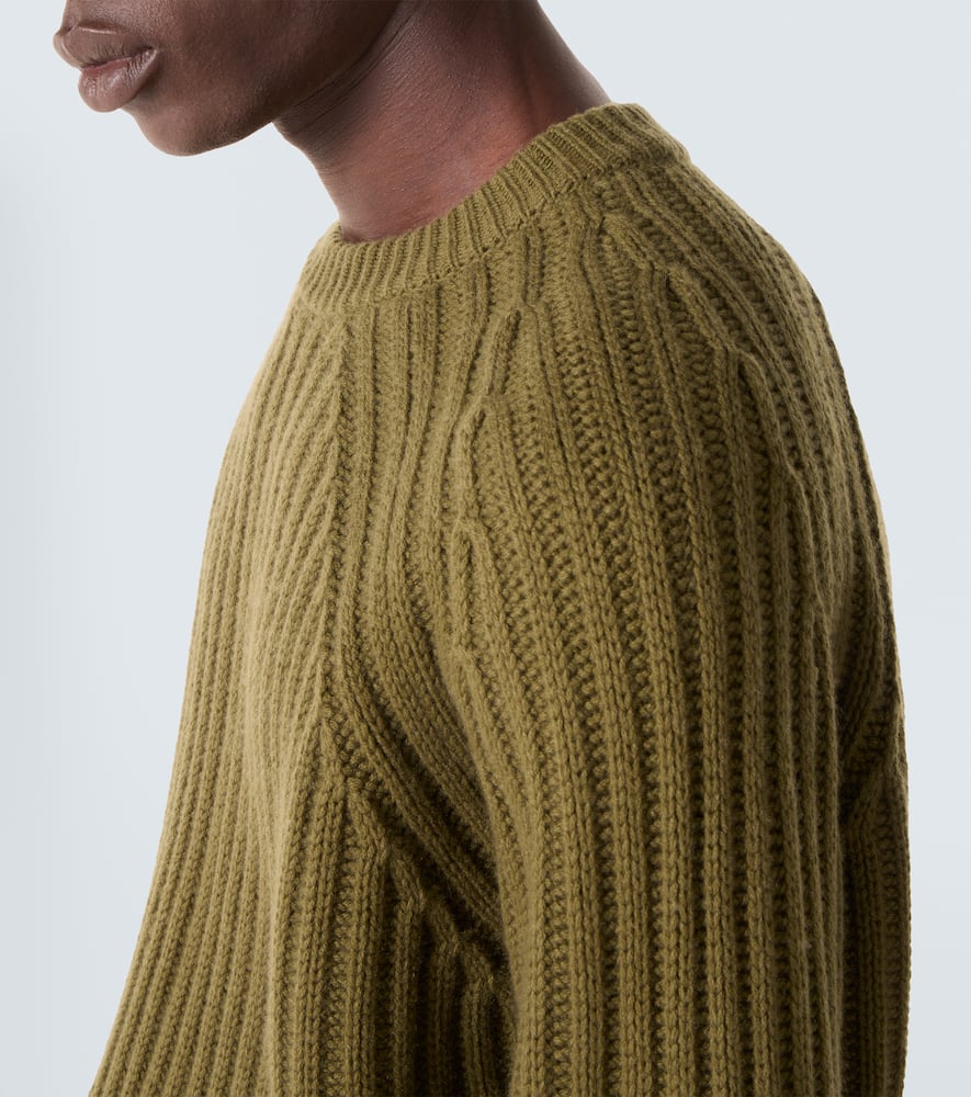 Ribbed-knit wool and cashmere sweater