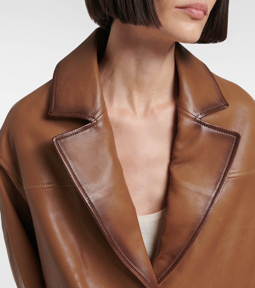 Cropped leather jacket