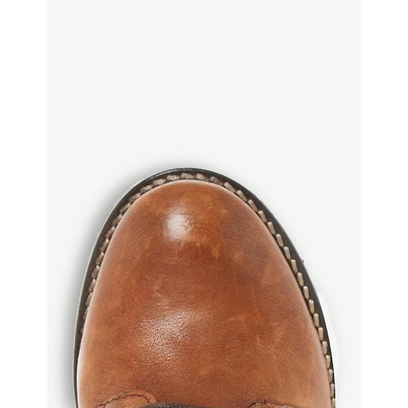 Womens Tan-Leather Patsie Heeled Leather Ankle Boots
