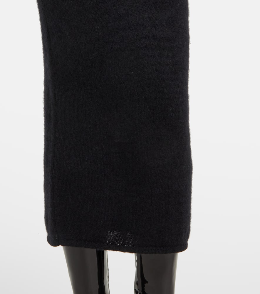 Halterneck mohair-blend maxi dress