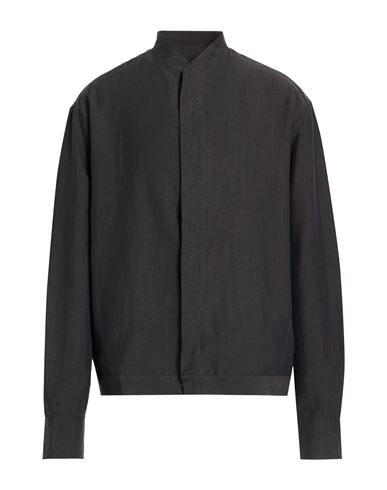 Man Shirt Black Size 40 Lyocell, Polyamide