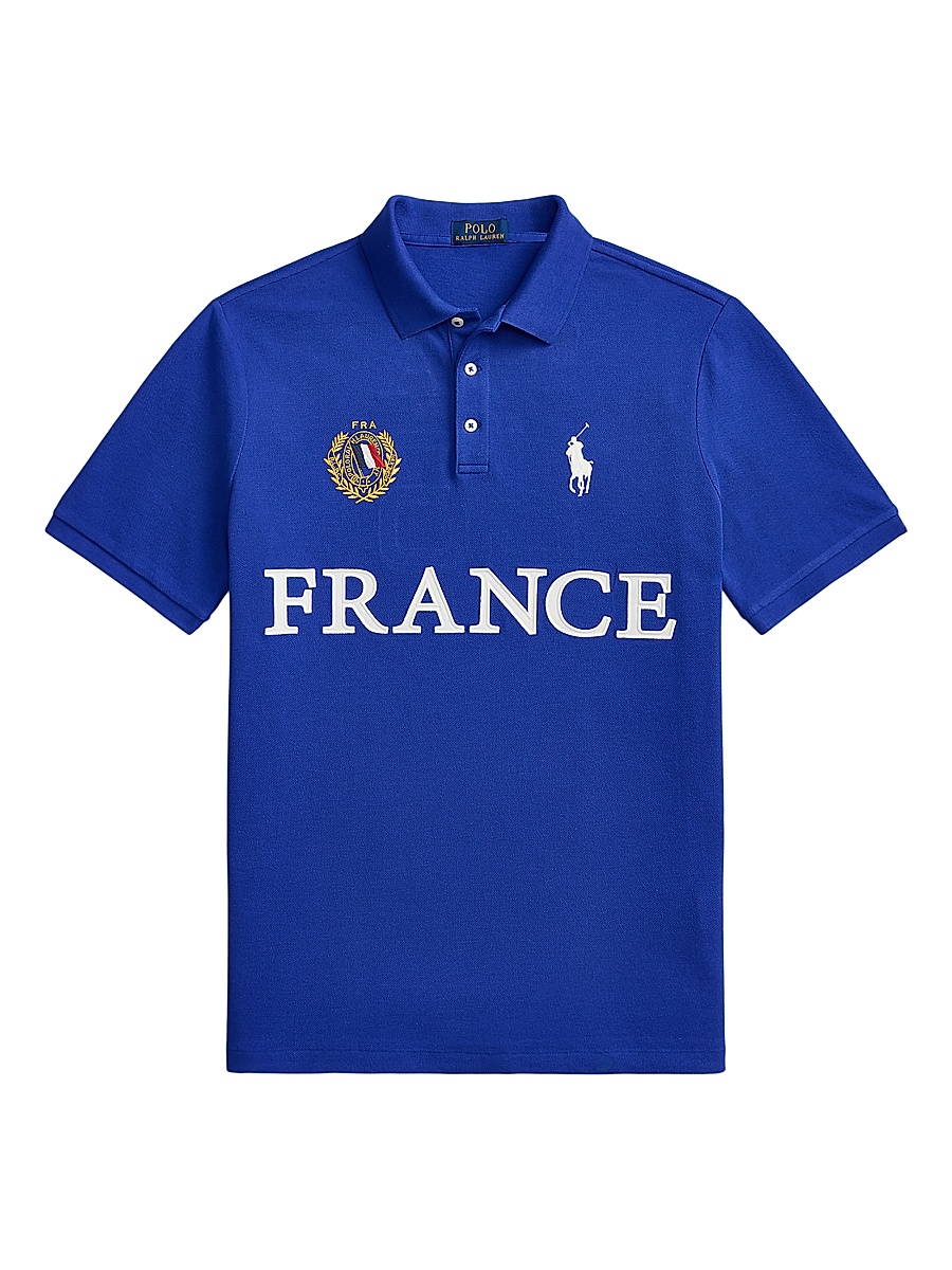 Men's France Knit Cotton Polo Shirt - Cruise Royal