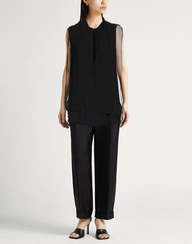 Max Mara Woman Top Black Size 6 Silk