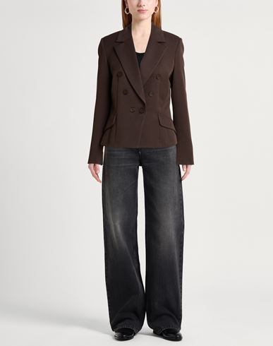 Woman Blazer Chocolate brown Size 8 Polyester, Viscose, Elastane
