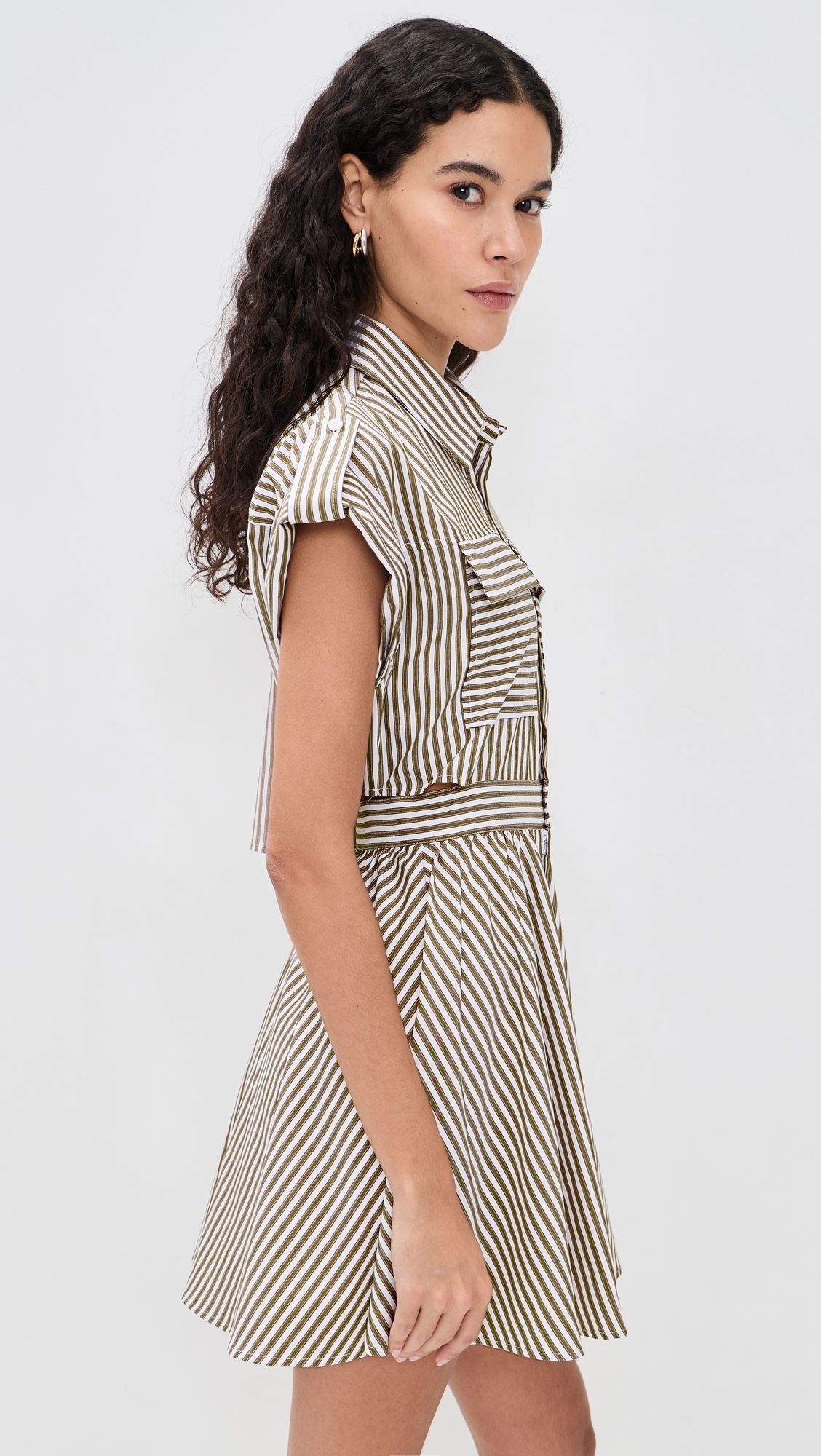 O. p.t Rowe Dress Olive Stripe
