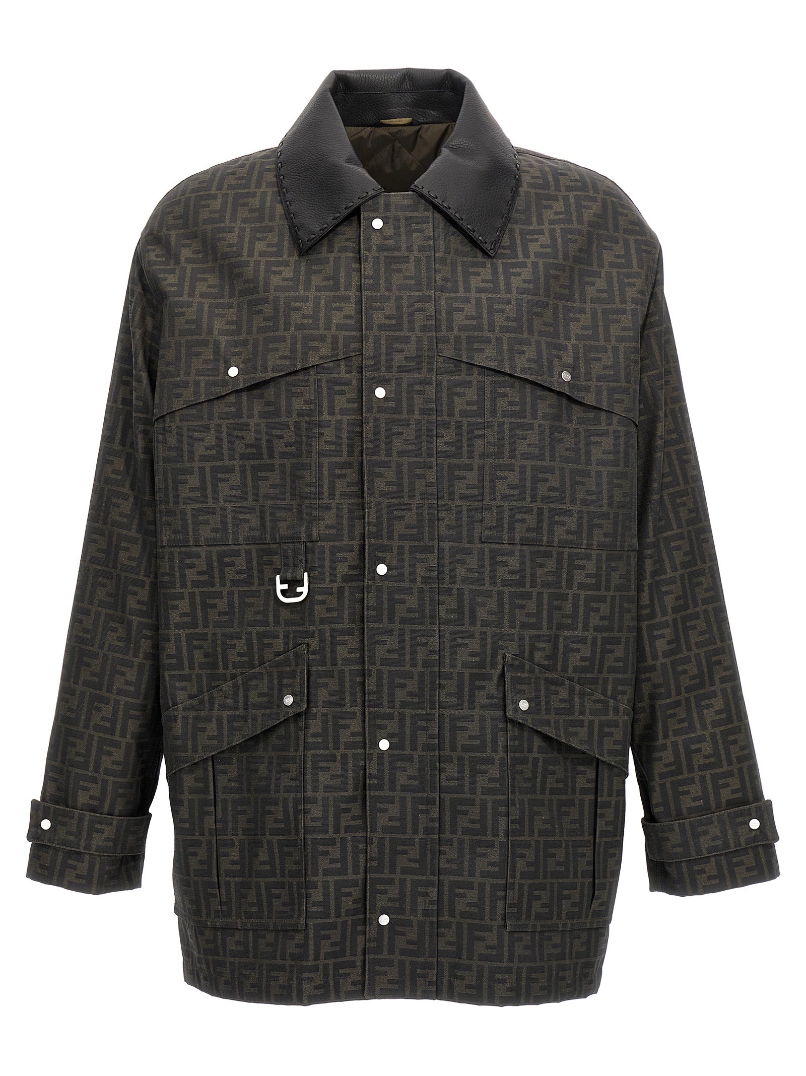 Logo-Jacquard Jacket — Brown