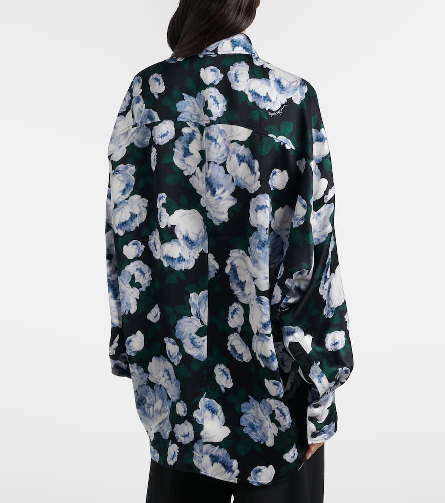 Floral satin blouse