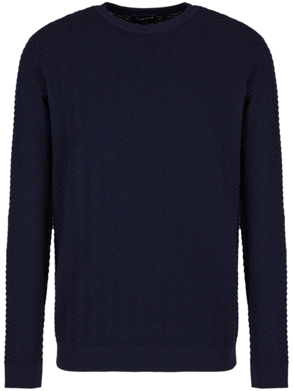 Chevron-knit wool-blend jumper - Blue