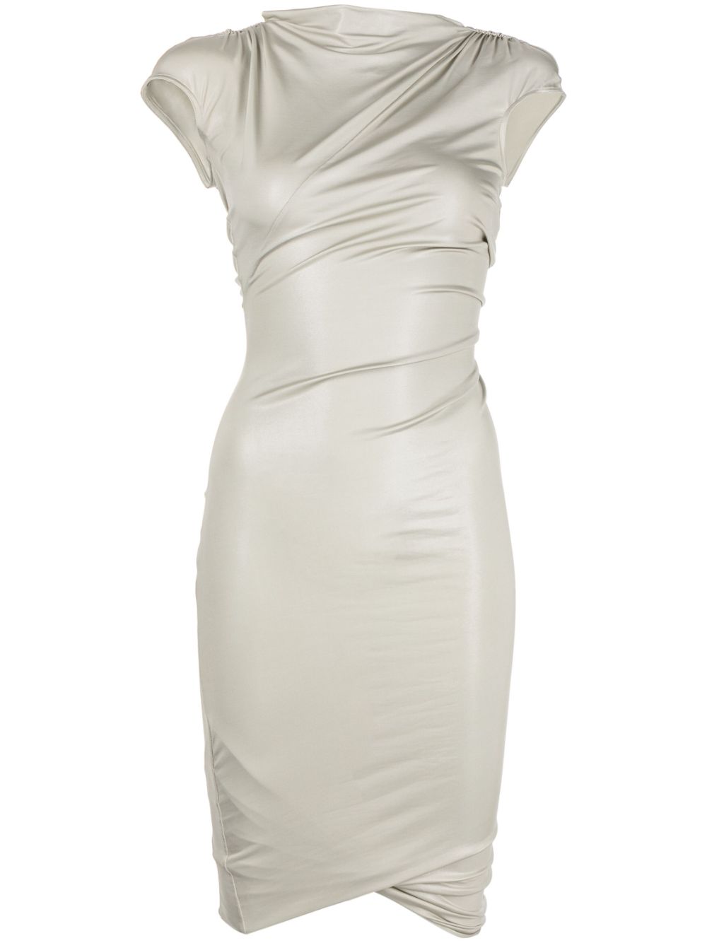 Short-sleeve knot-detail minidress - Grey
