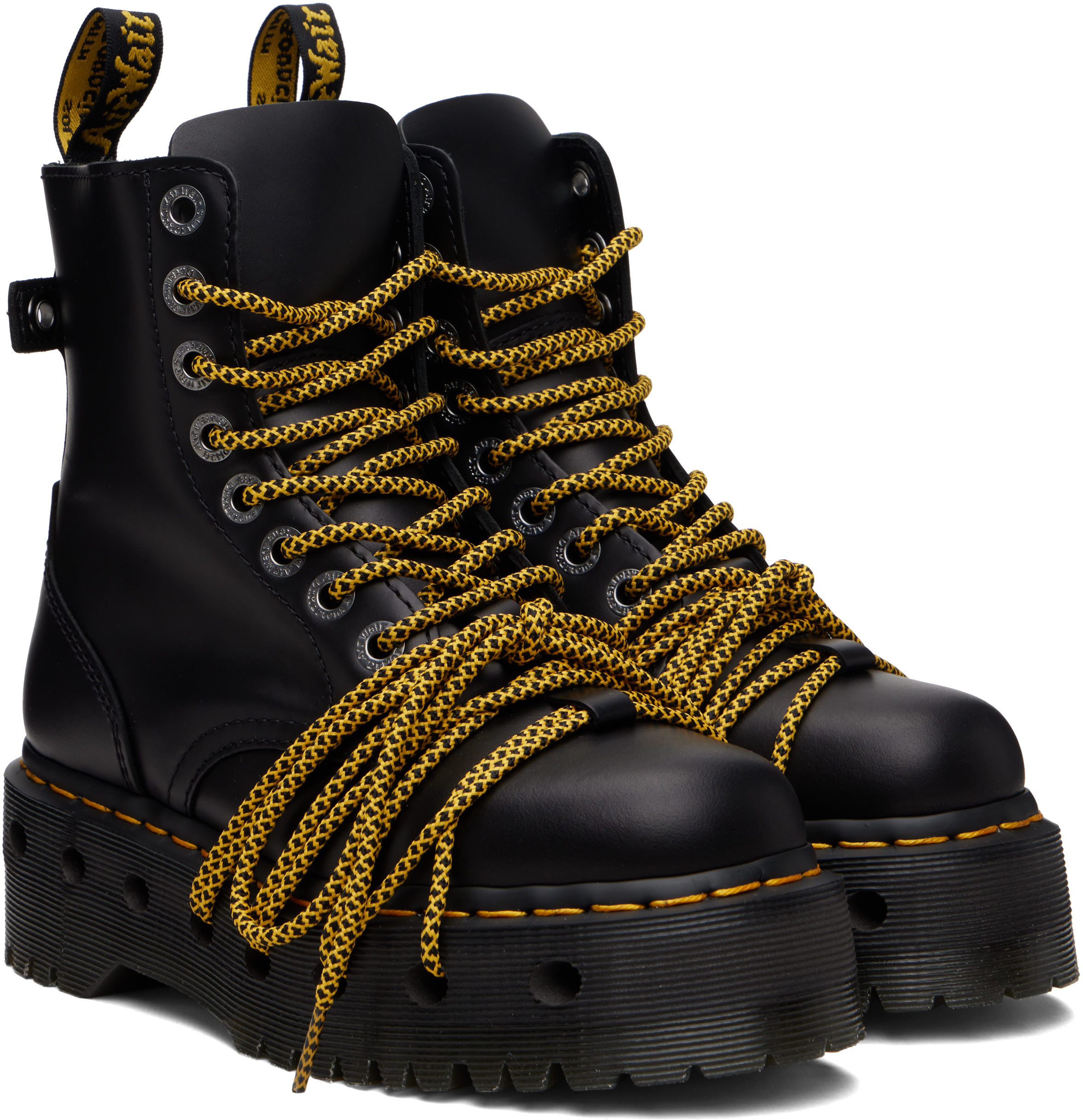 Black Jadon XL Leather Platform Boots