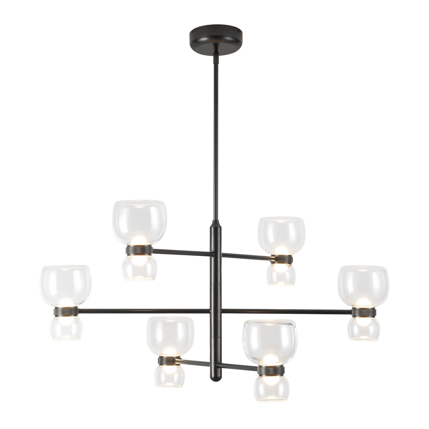 Urban Bronze Clear Glass LED Chandelier from the Sutton Collection