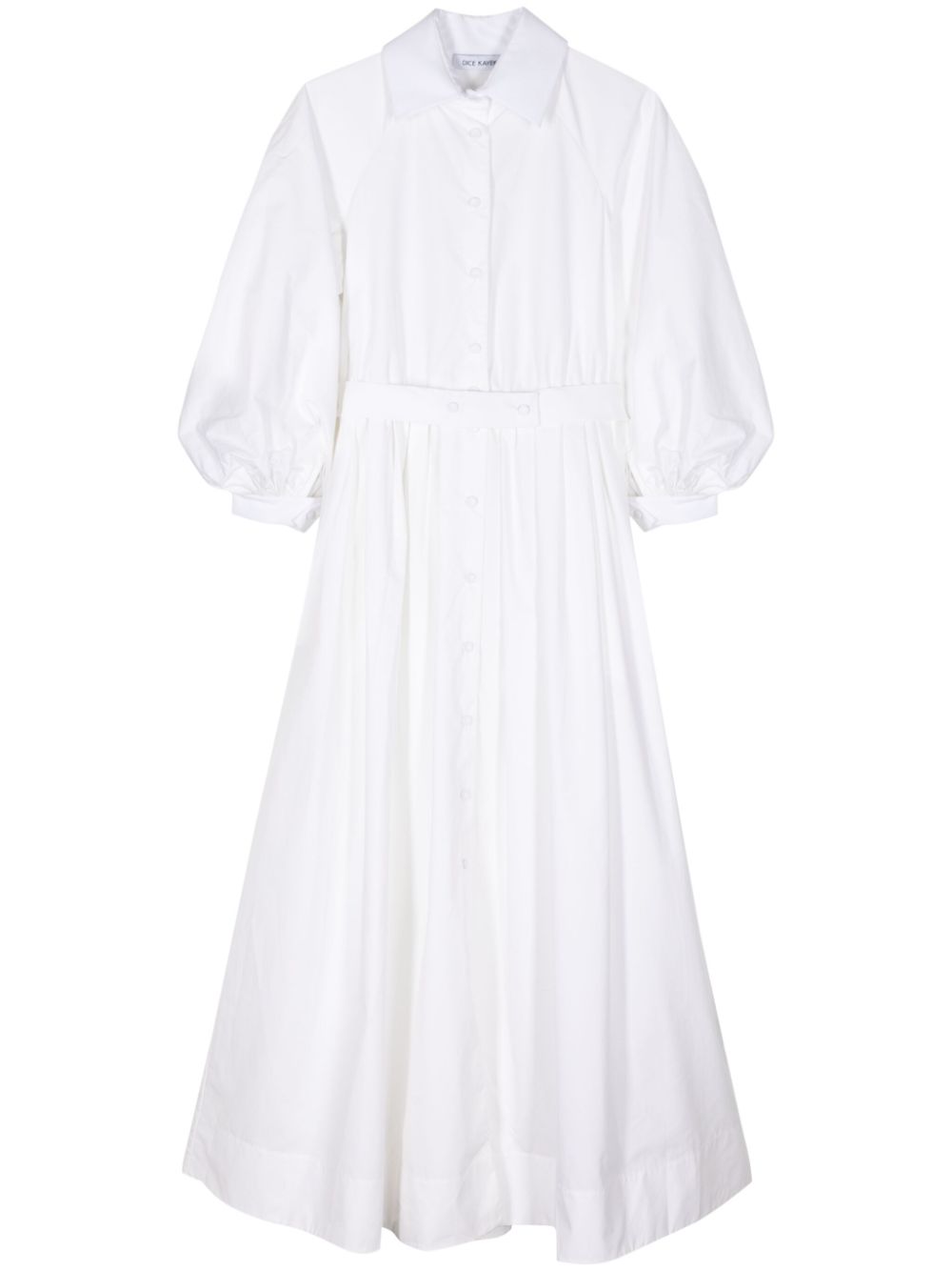 Full-skirt cotton dress - White