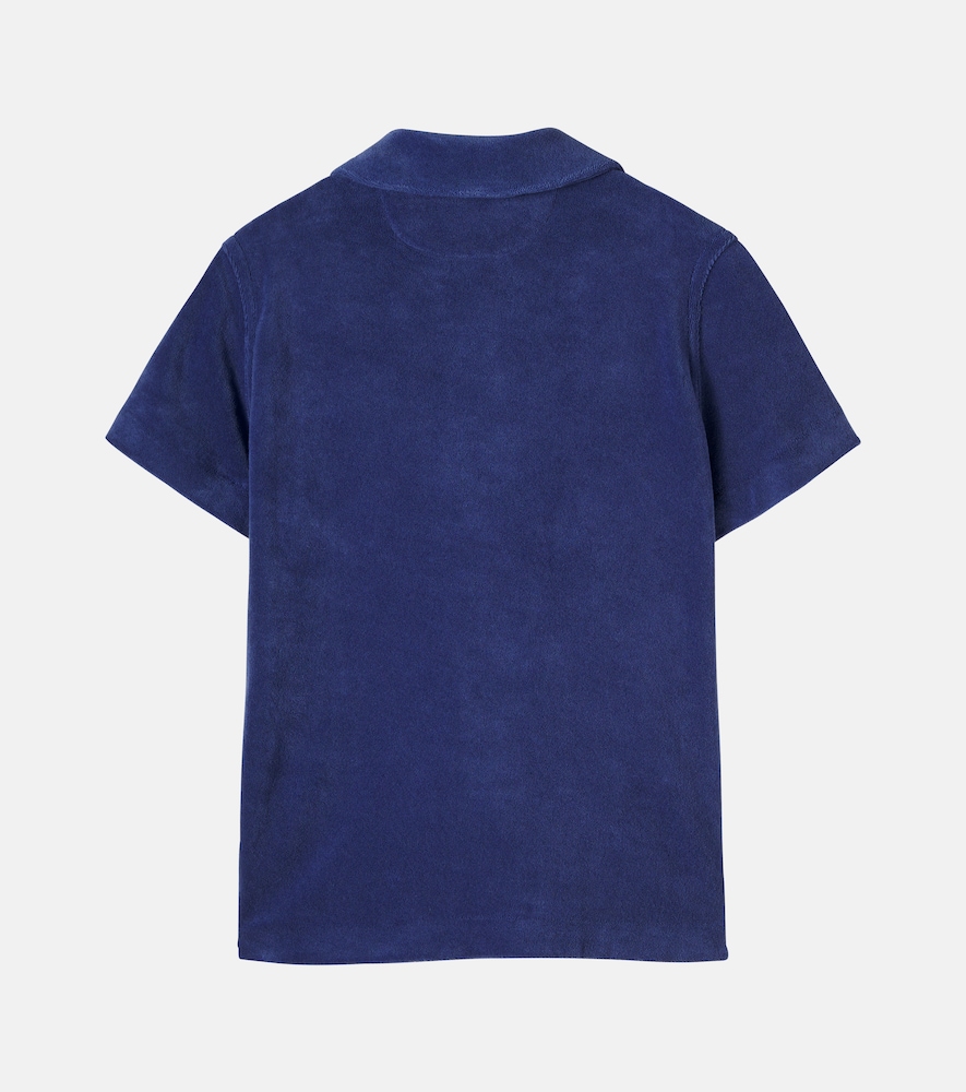Cotton-blend terry polo shirt