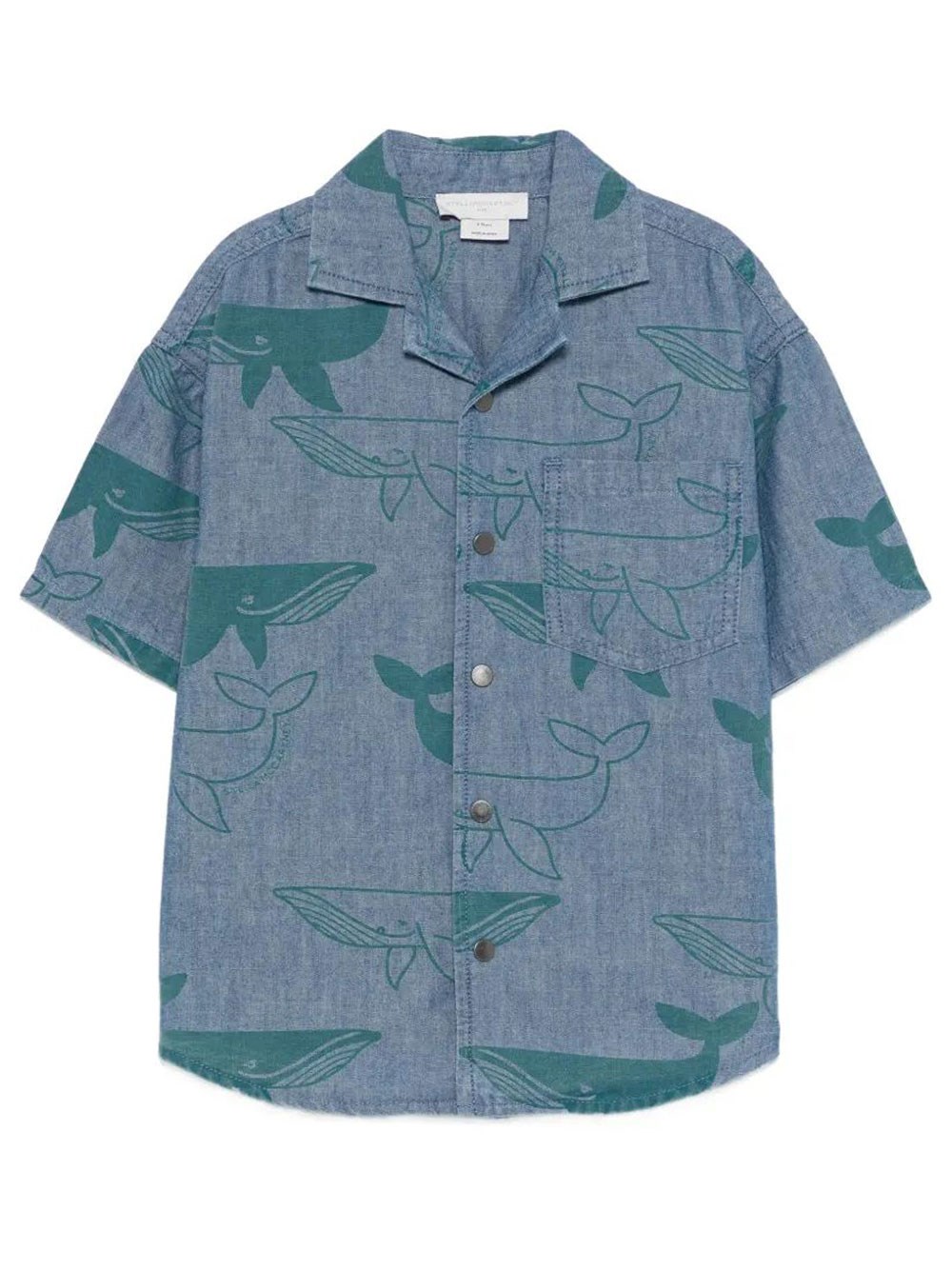 Whale Print Denim Shirt