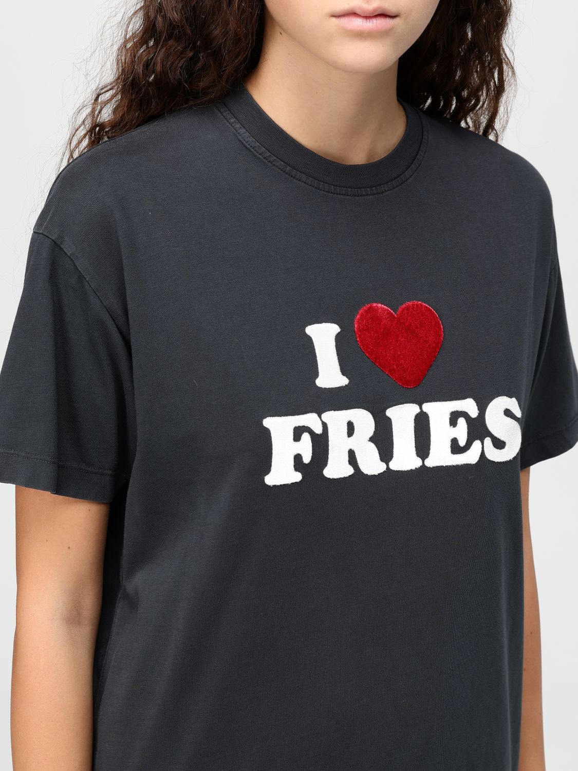 Fries-appliqué t-shirt - Black