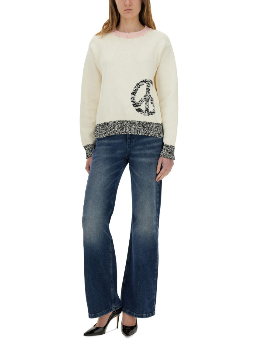 Moschino - knitwear with mesh and inlay pattern