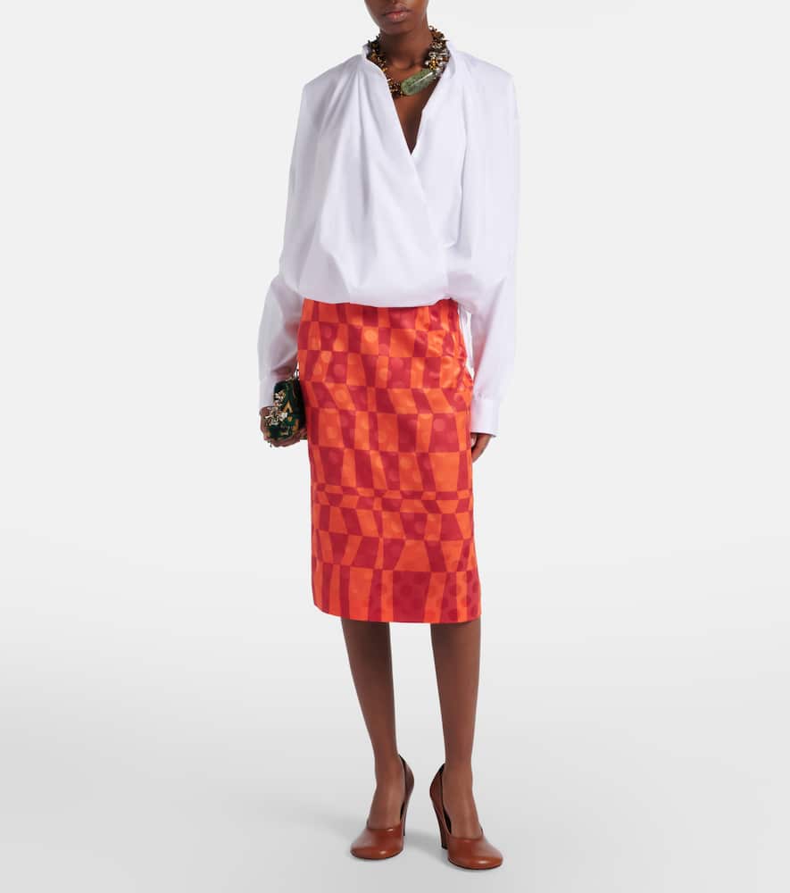 Draped cotton blouse