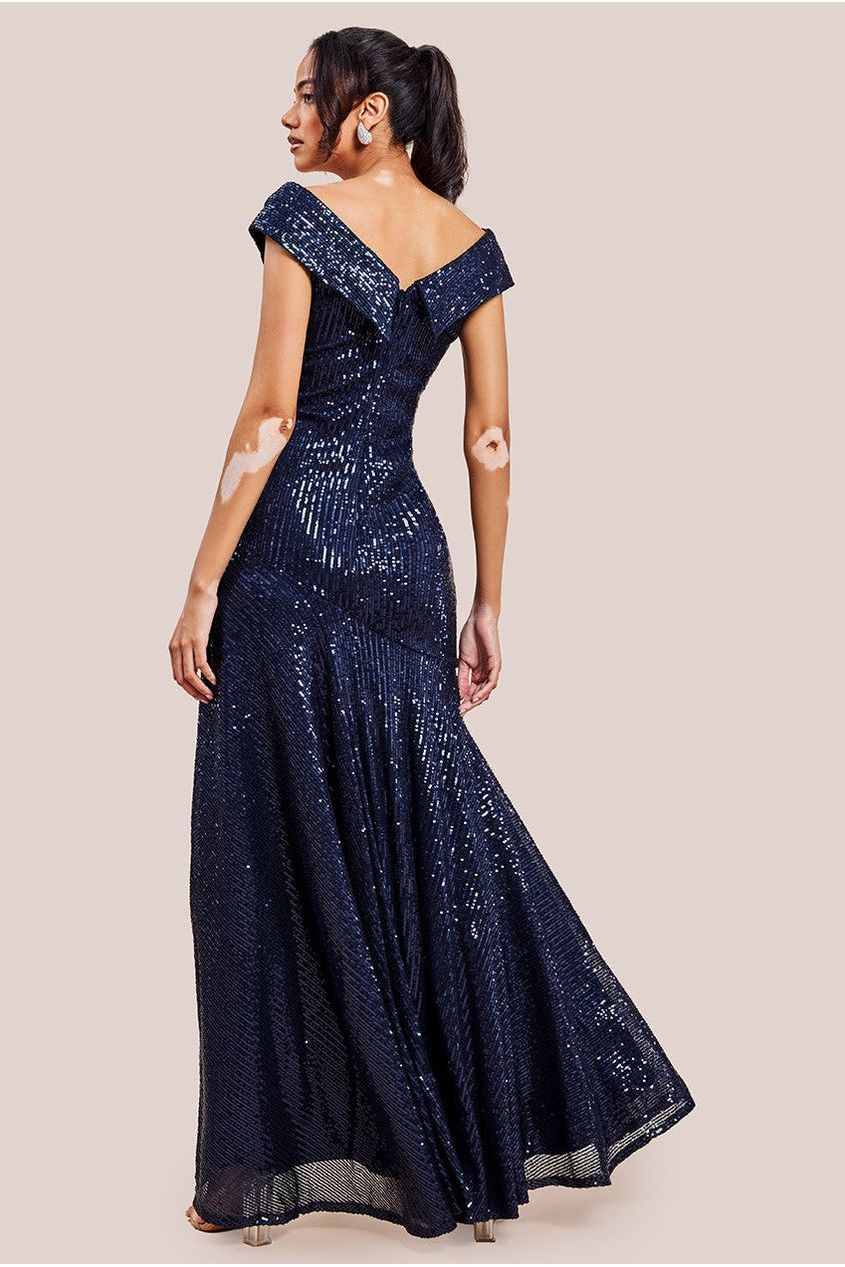 Bardot Sequin Pleated Maxi Dress