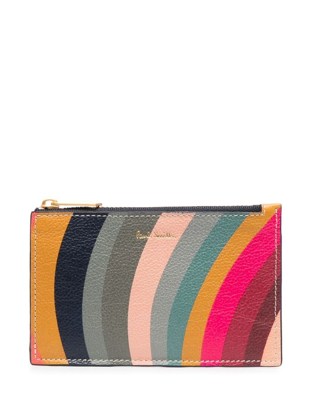 Swirl zipped leather wallet - Blue