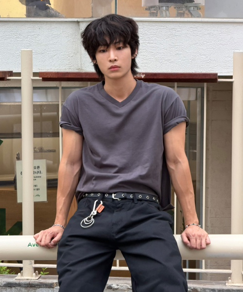 Crop V-Neck Short Sleeve T Shirt