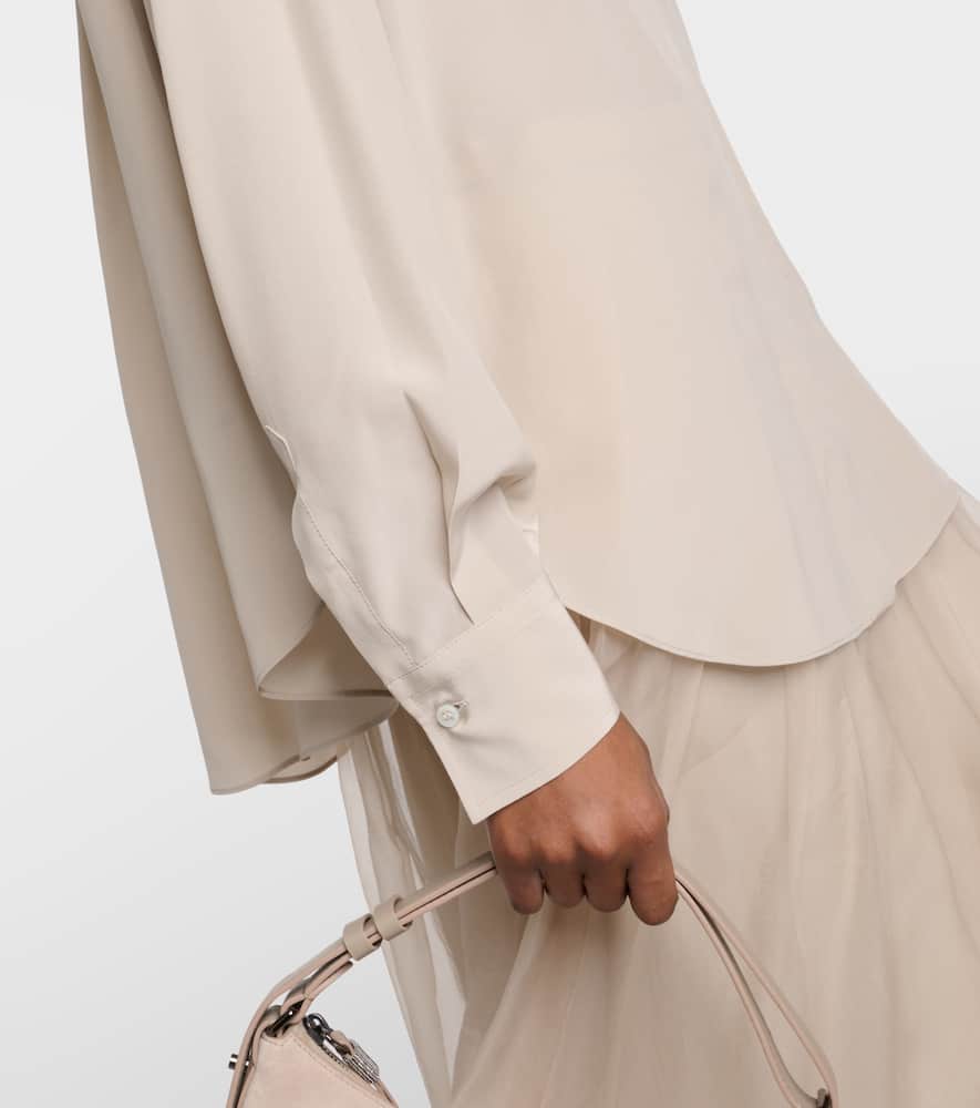Embellished silk shirt