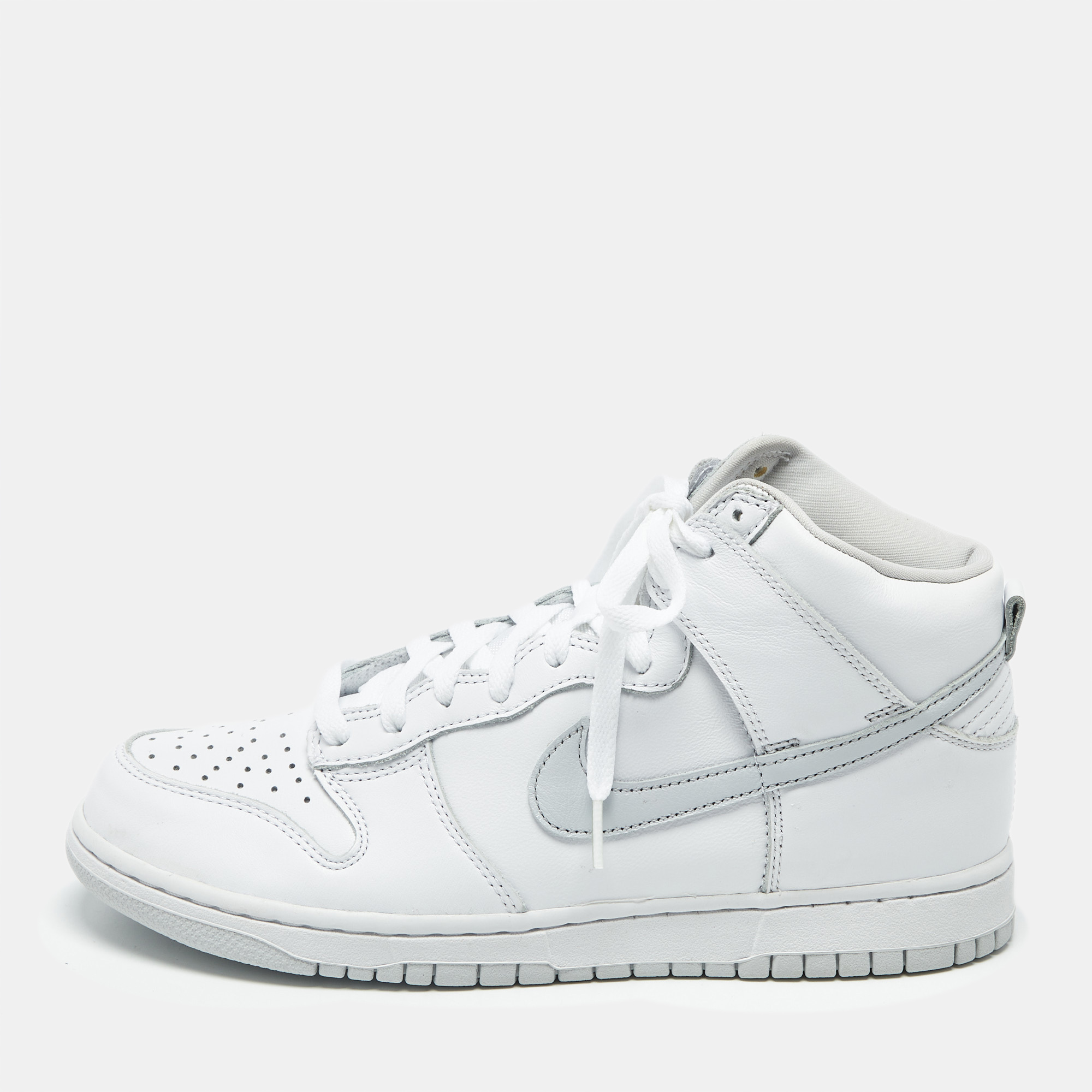 Nike Dunk High 43 White Leather High Top Sneaker