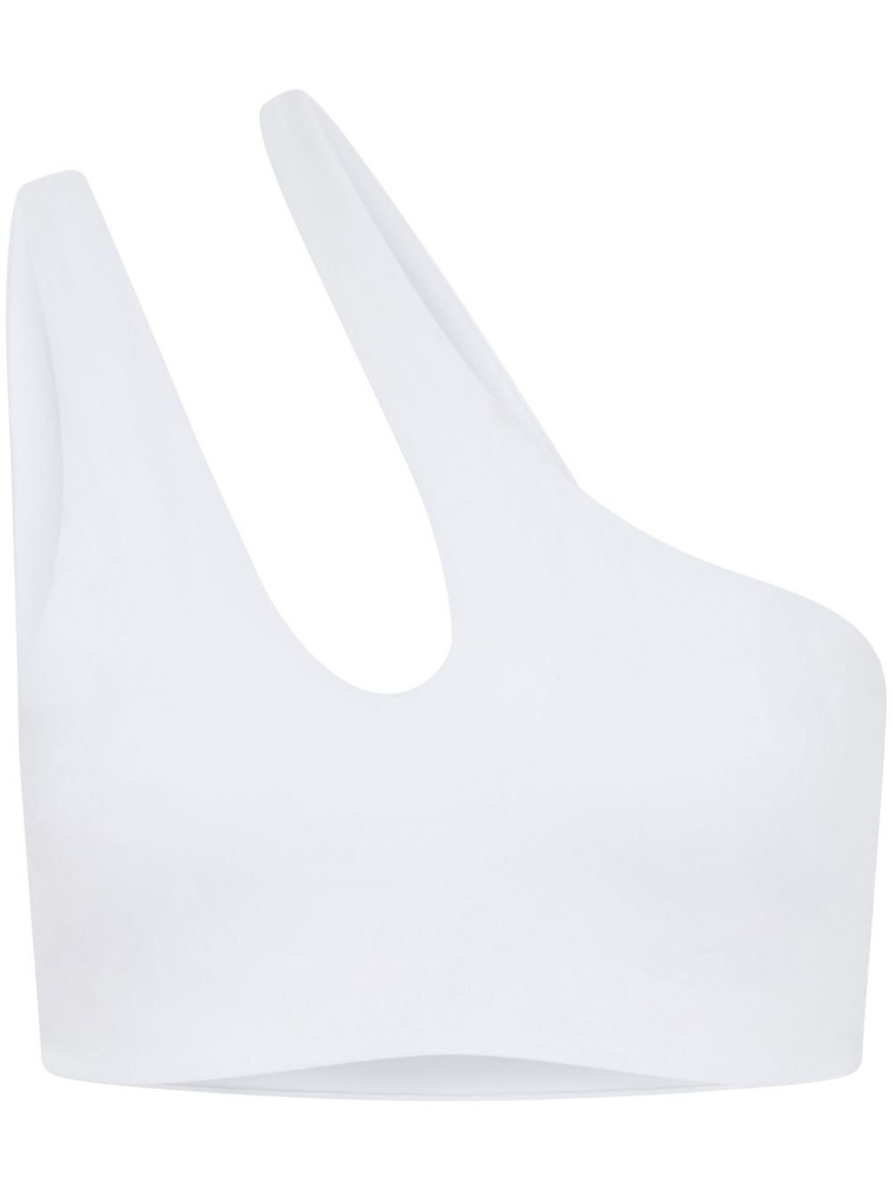 One-shoulder bikini top - White