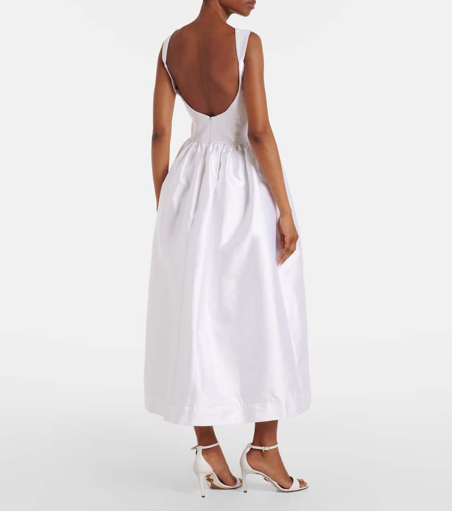 Apple cotton and silk midi dress
