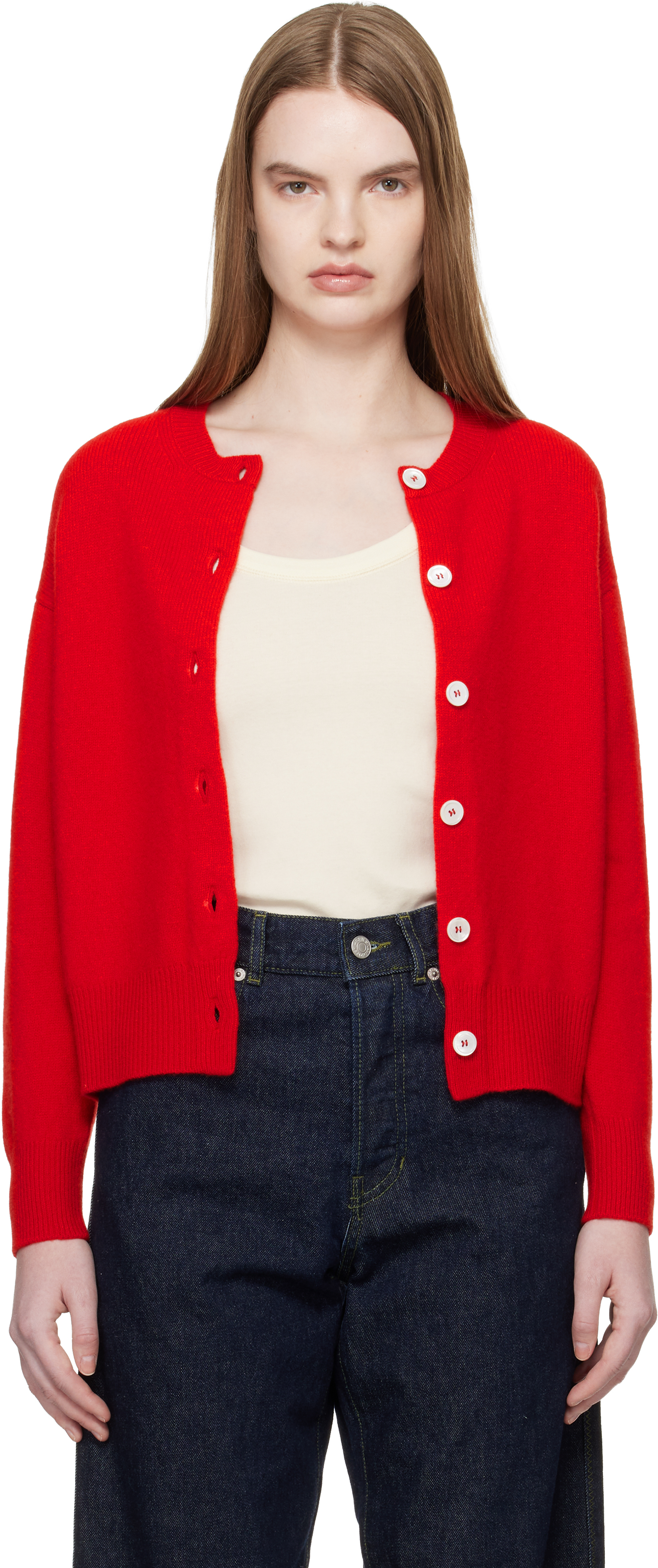 Red Ada Crewneck Cardigan