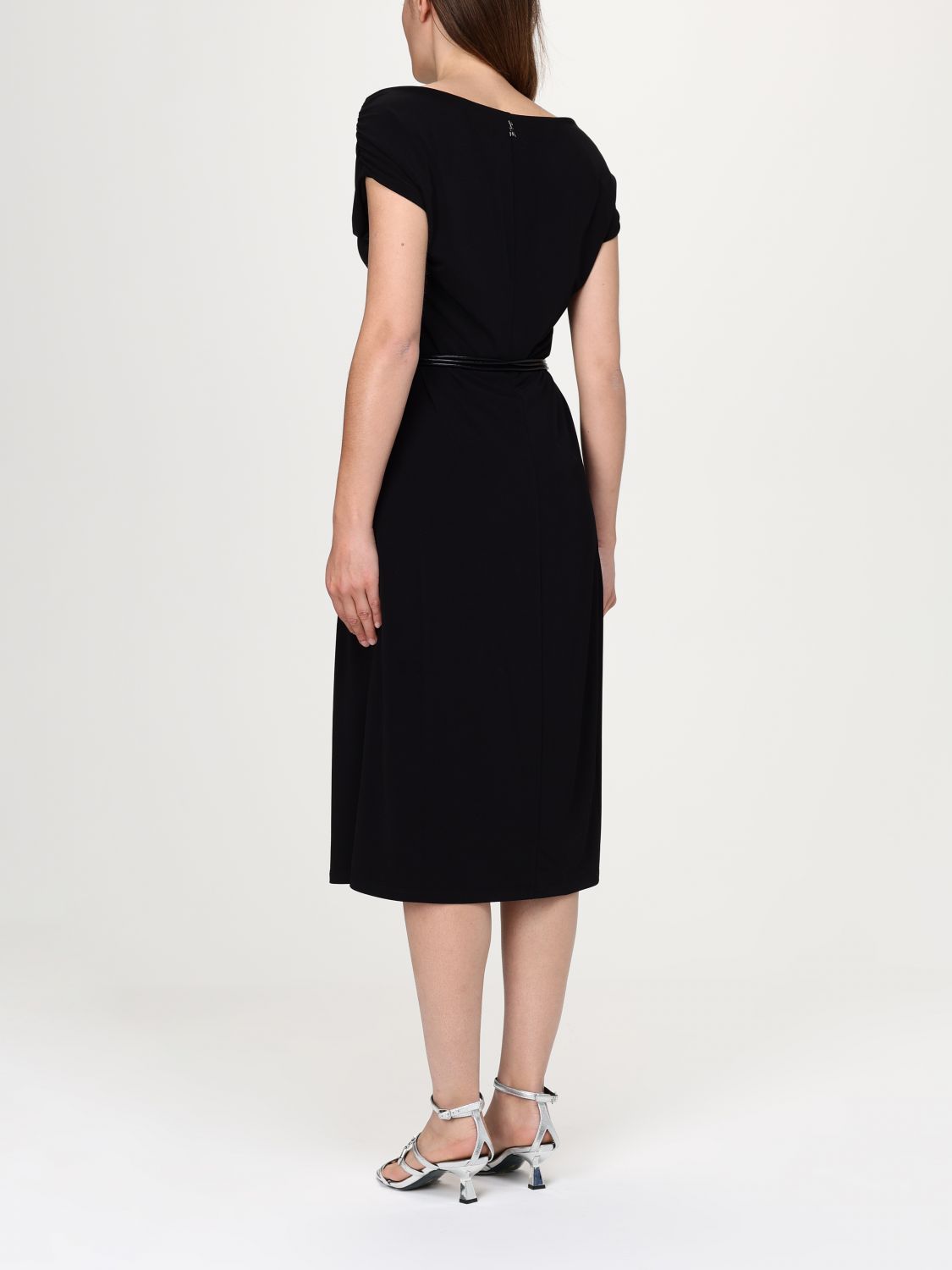 Belted midi dress - Black