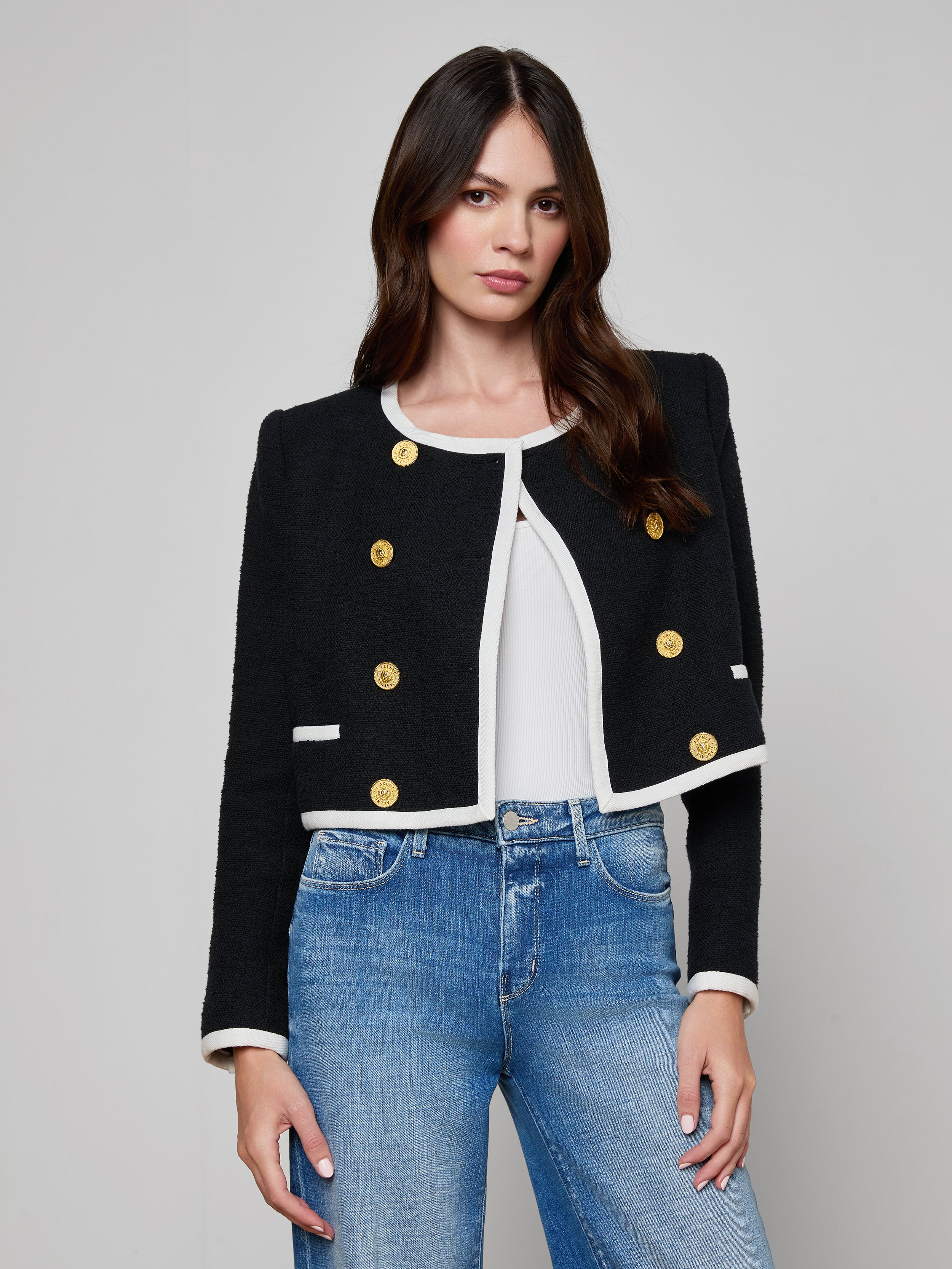 Mazikeen Tweed Jacket In Black/white