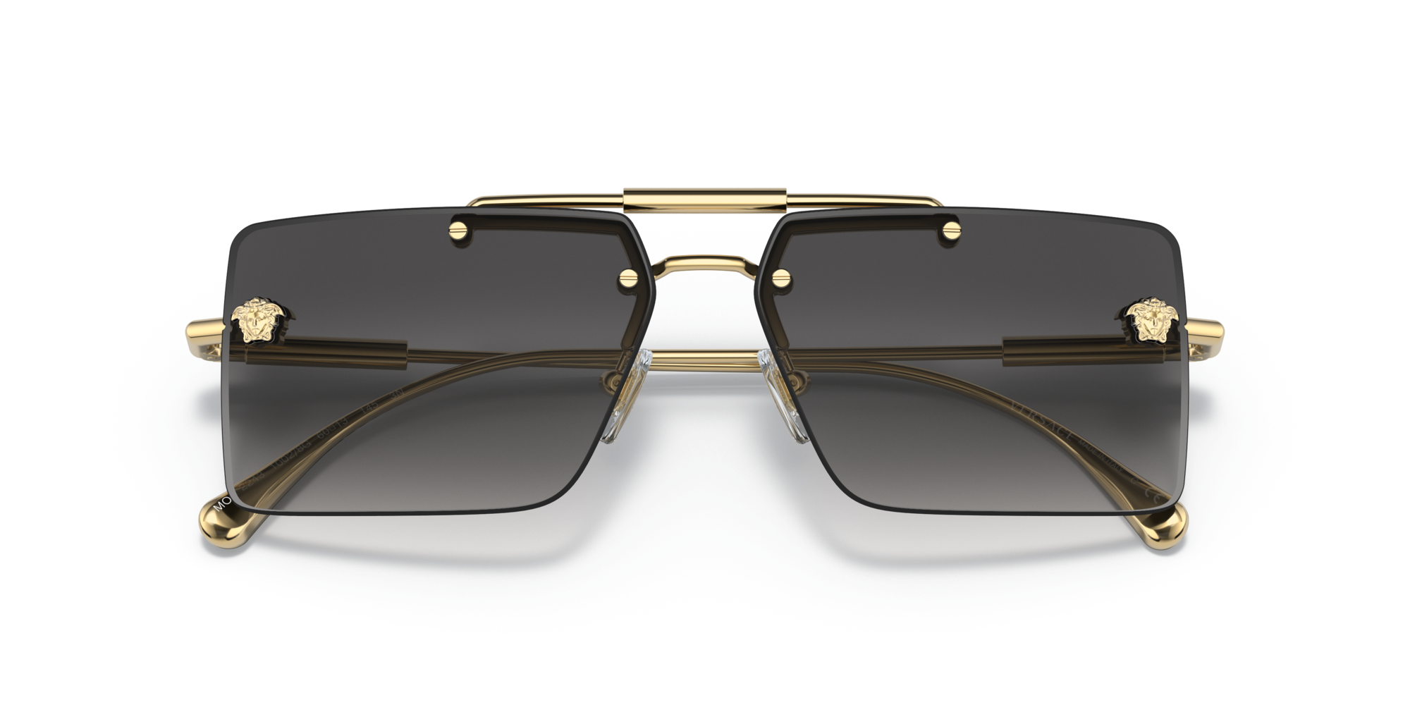 Versace Woman Versace VE2245 10028G Sunglasses Metal Gold Grey Squared Normal Shaded