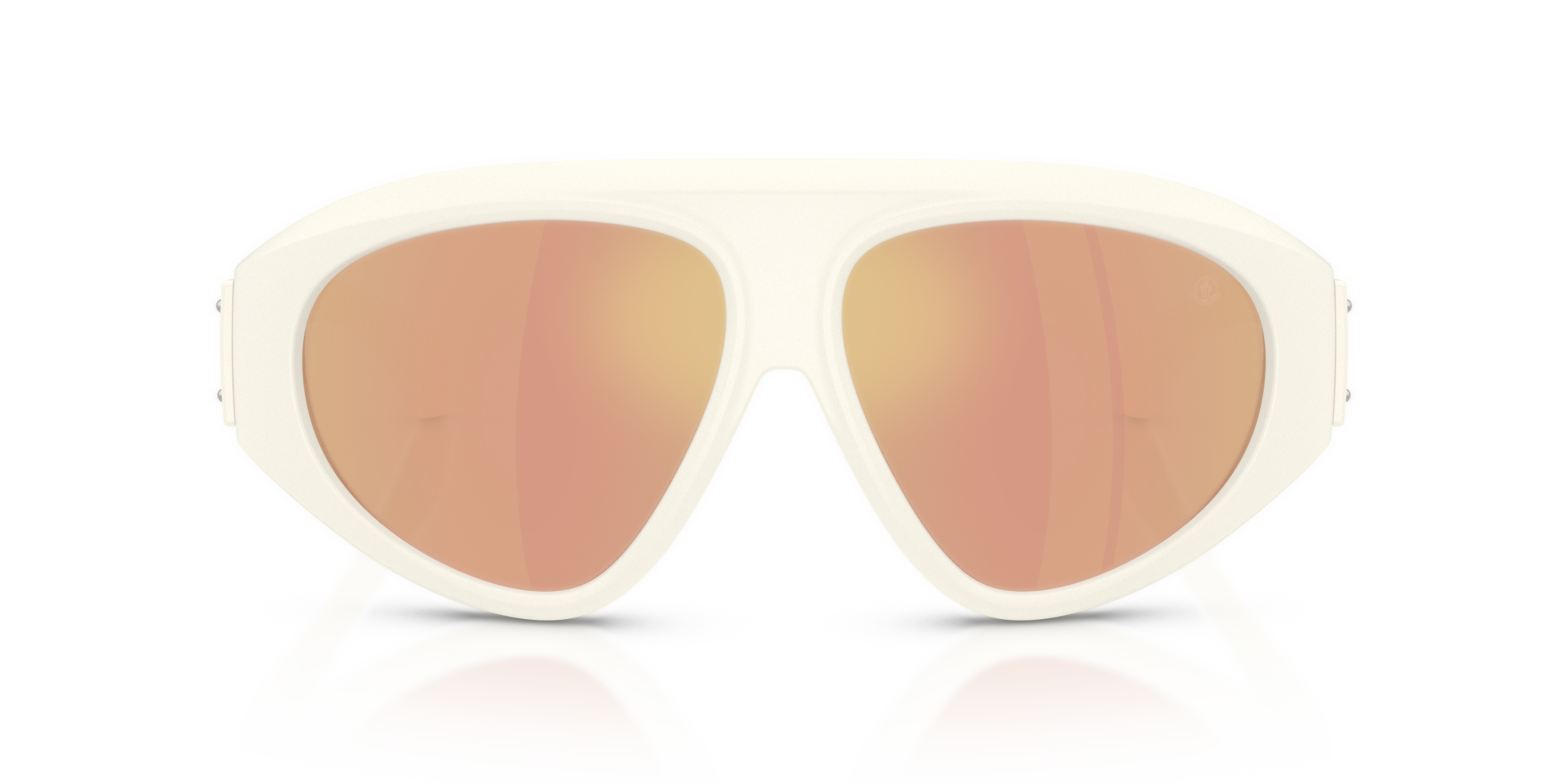 Moncler Unisex Moncler ME8014U ZYRA 50367J Gafas de sol Inyectado Blanco Marrón Piloto Espejo