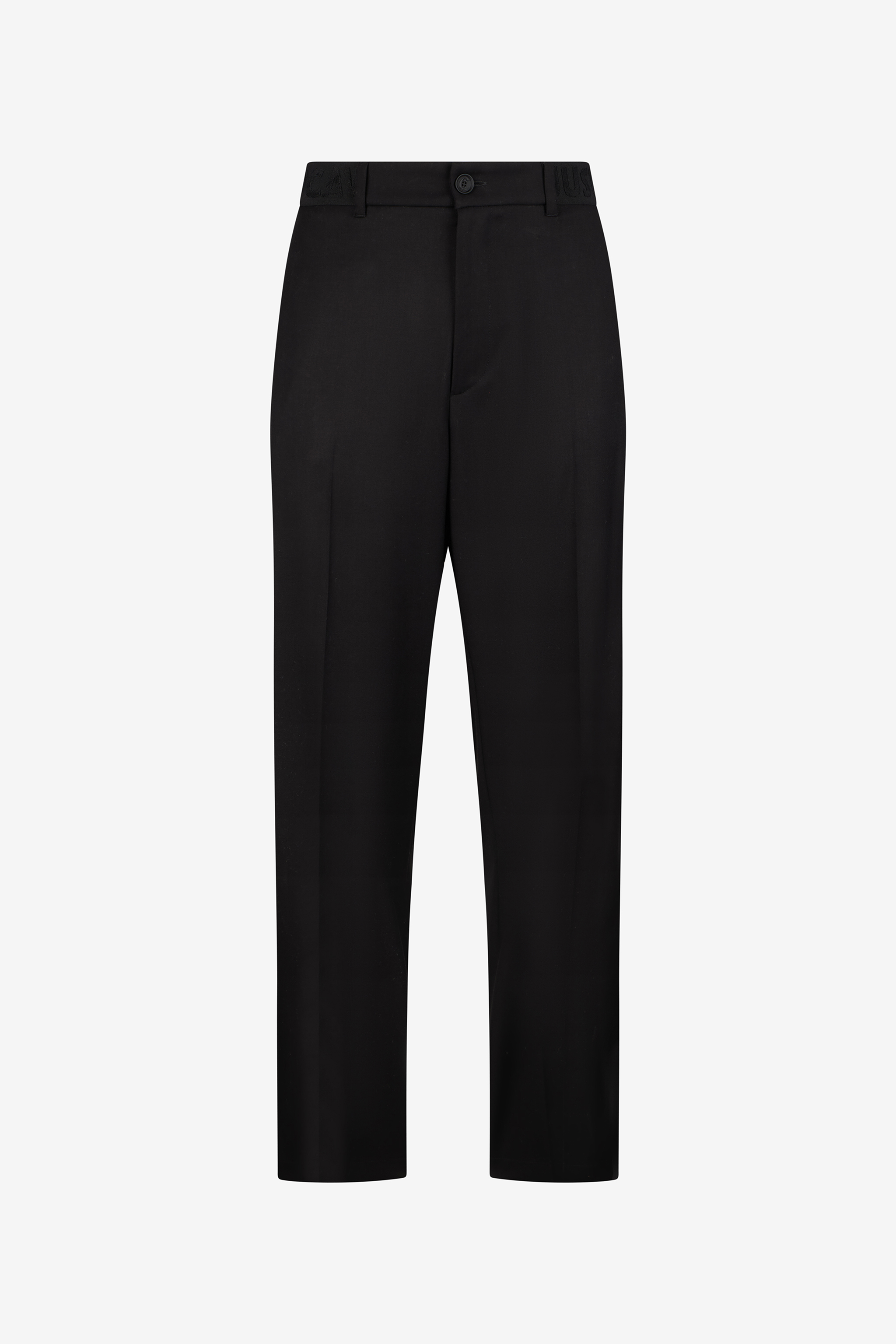 Black Wide Leg Trousers With Logo
