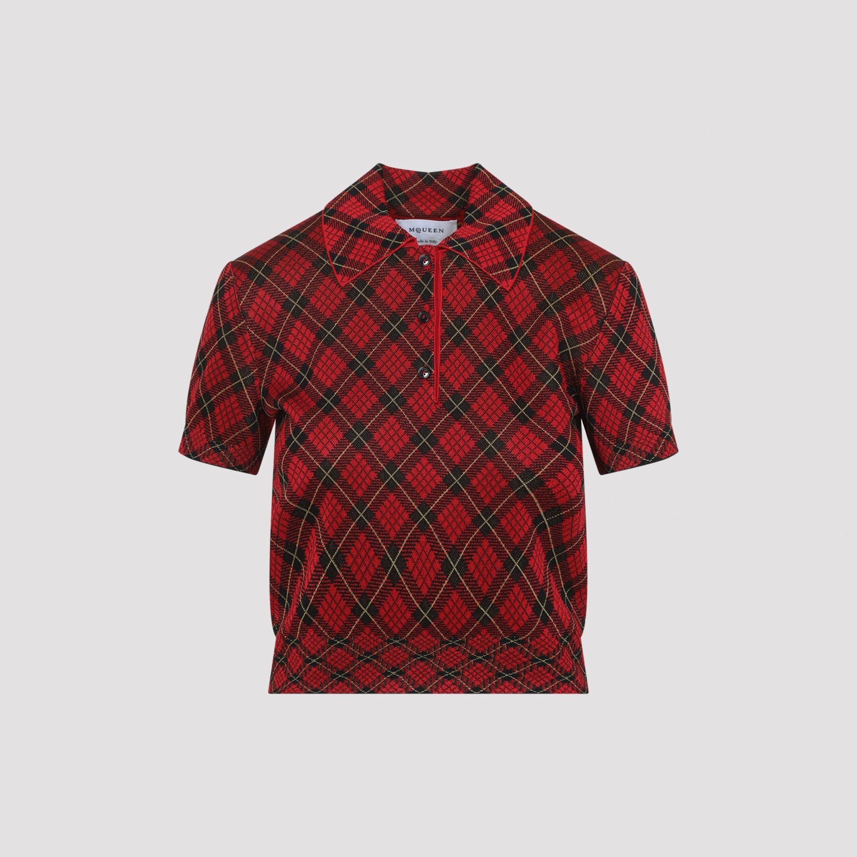 Checked Short-Sleeve Polo Shirt
