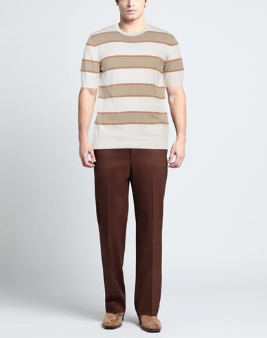 Man Sweater Khaki Size 44 Cotton, Polyamide