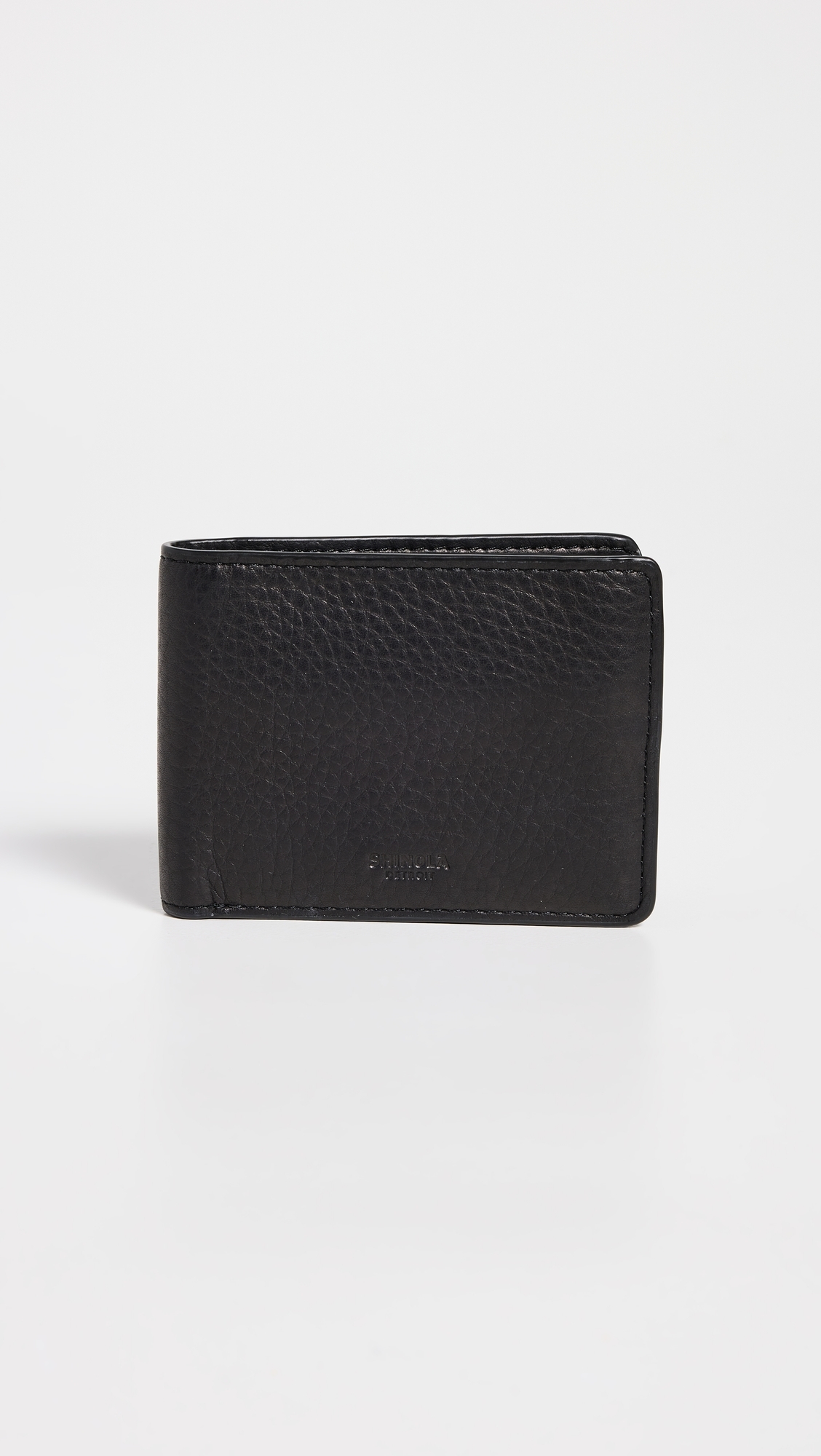 Leather Bifold Wallet Black One Size