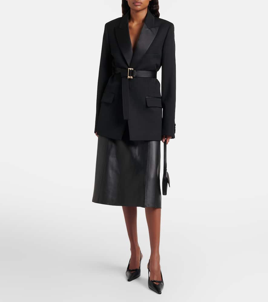 Leather pencil skirt