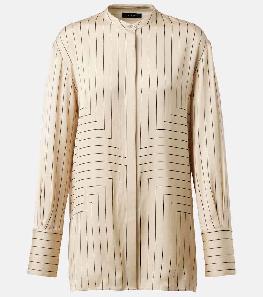 Athena striped silk-blend shirt