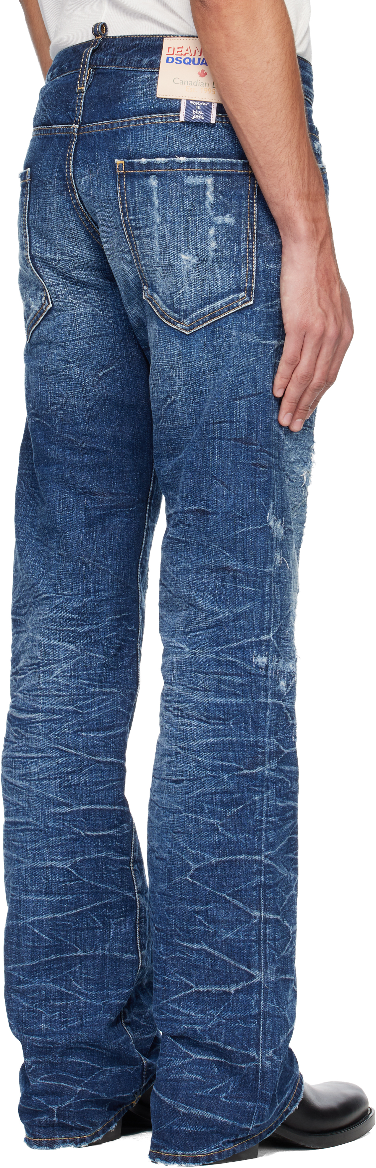 Navy Dark Scratch Wash 'The American' Jeans
