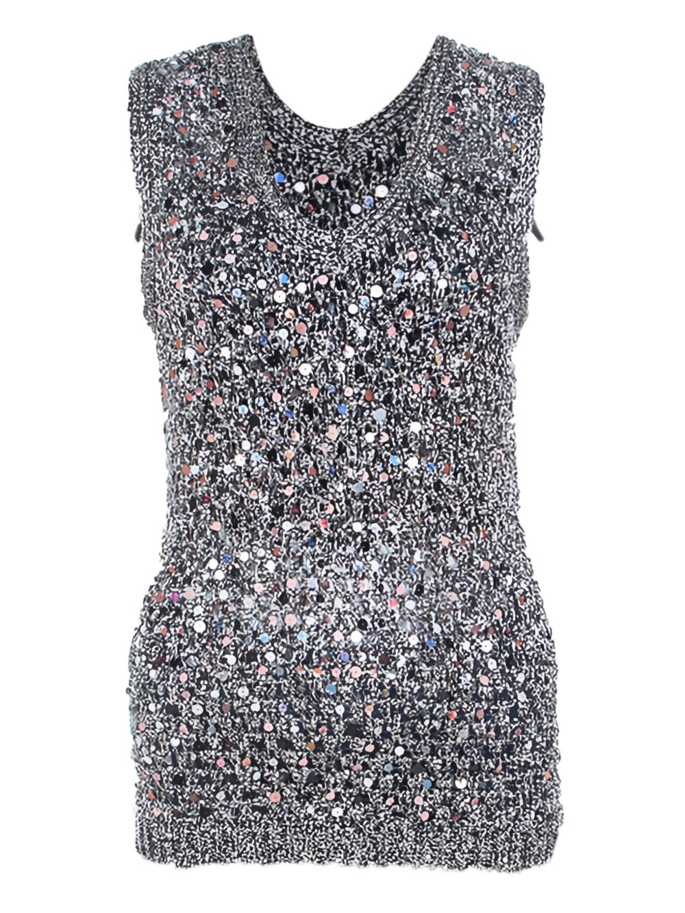 Pre-owned sequin-embellished sleeveless top - Grey