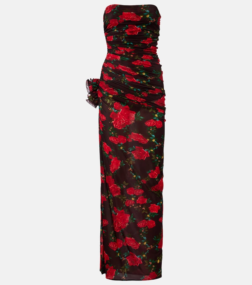 Floral ruched gown